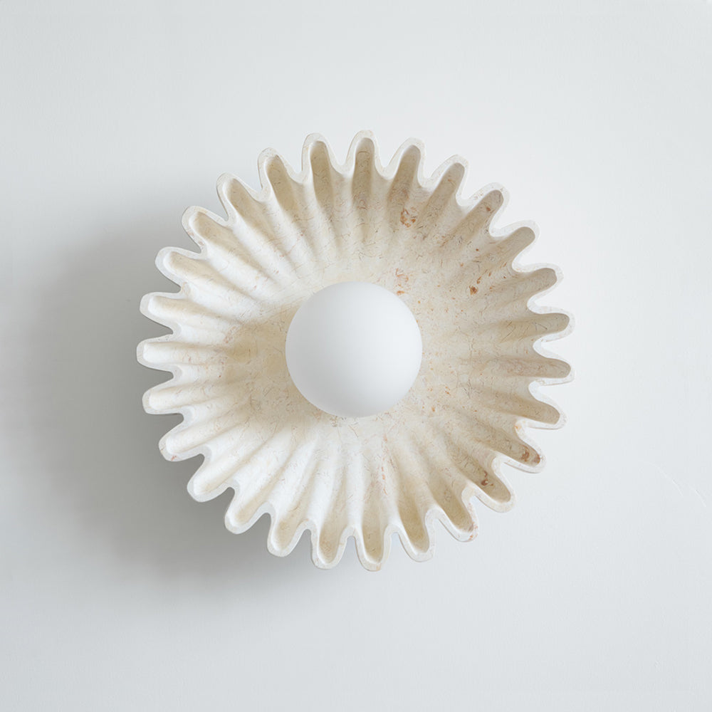 Applique Murale Céramique Verre Blanc Noir Beige Sculptural - Neutralighting