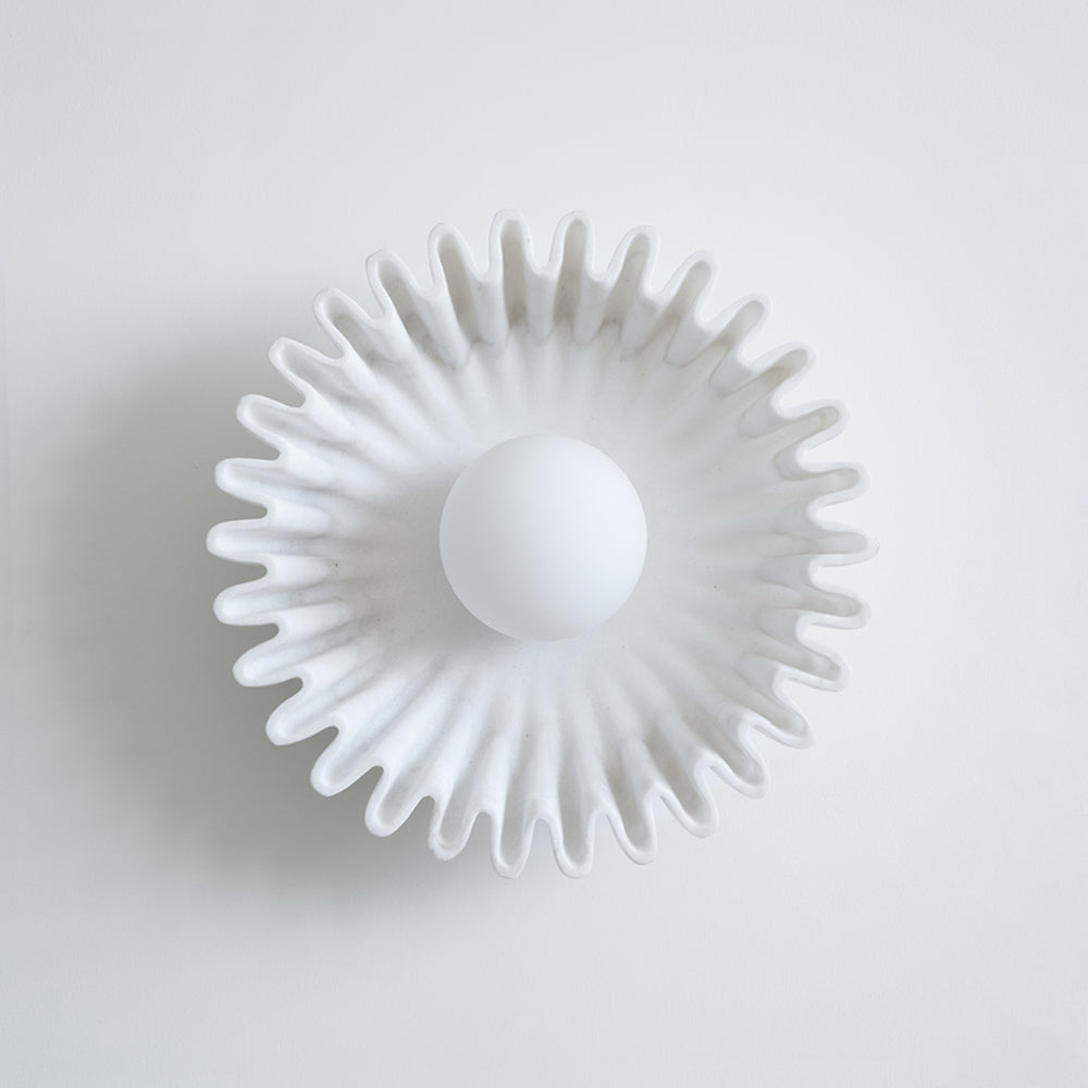 Applique Murale Céramique Verre Blanc Noir Beige Sculptural - Neutralighting
