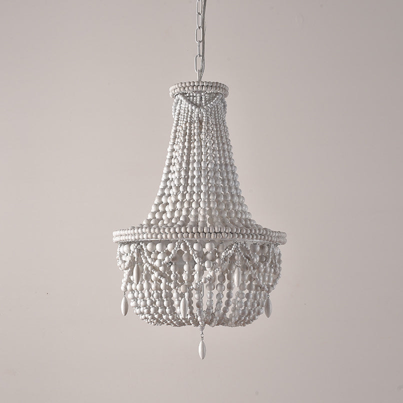 Eirikuvyu Postmodern Luxe Perler Métal Bois Lustre - Neutralighting