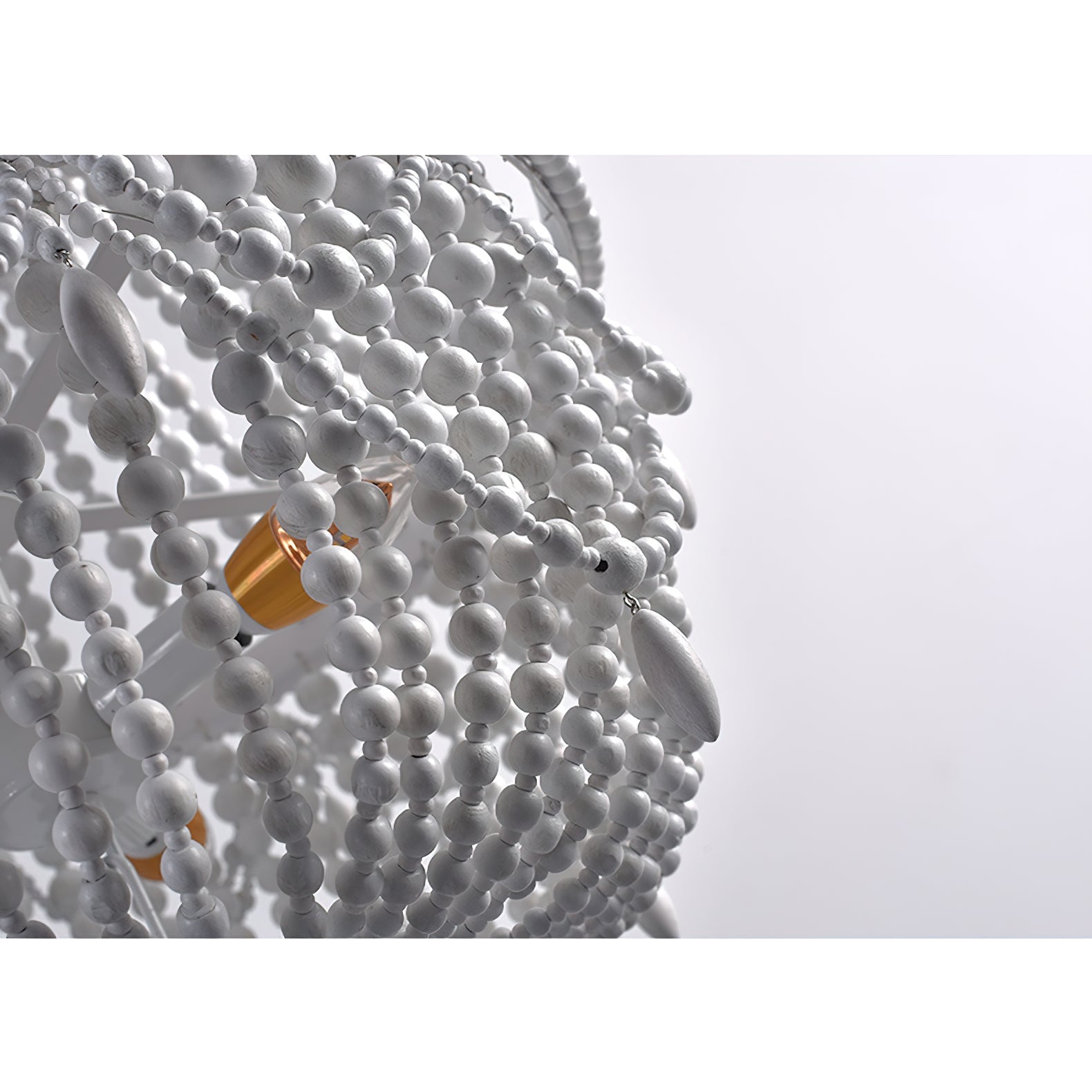 Eirikuvyu Postmodern Luxe Perler Métal Bois Lustre - Neutralighting