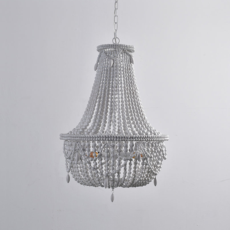 Eirikuvyu Postmodern Luxe Perler Métal Bois Lustre - Neutralighting
