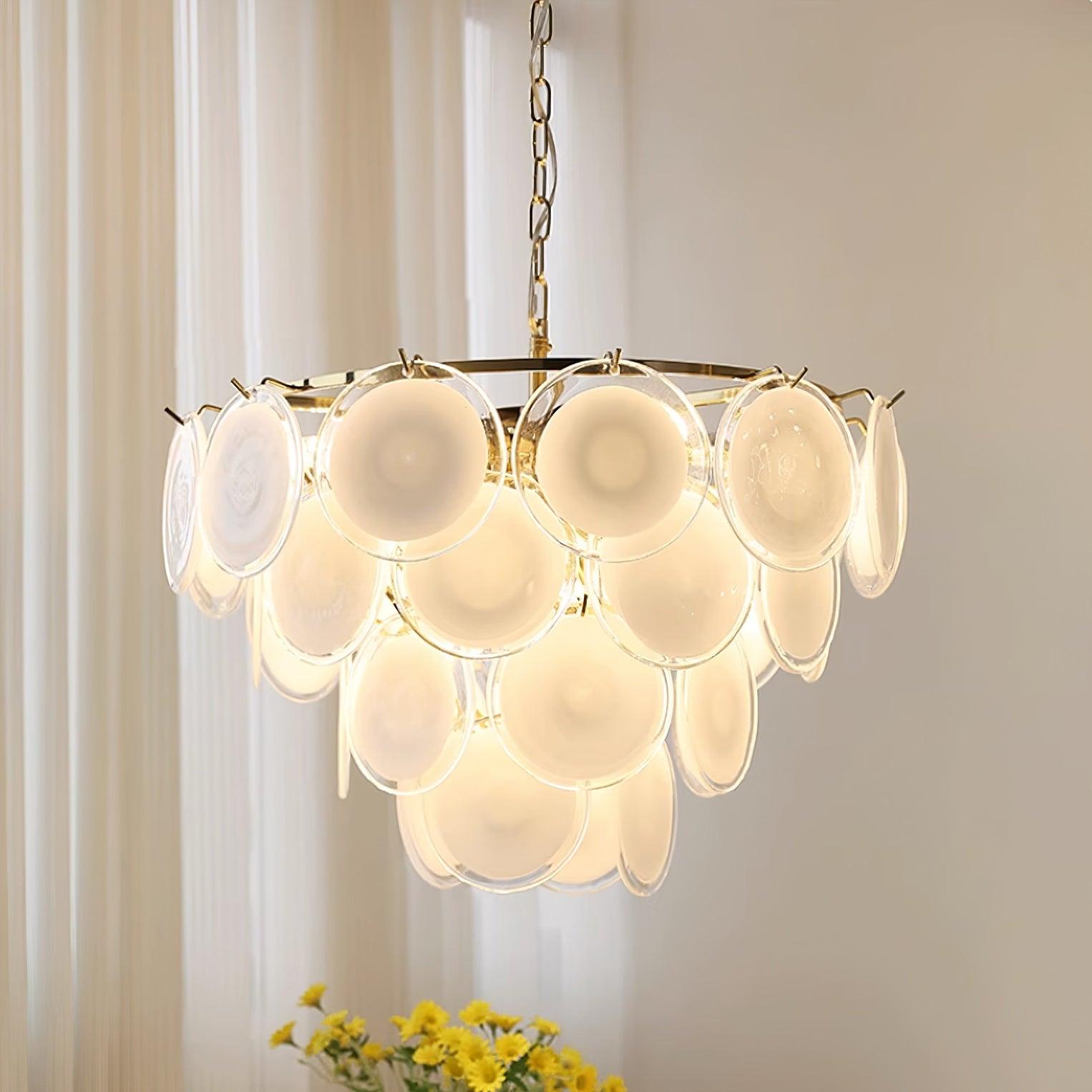 Noelia Chandelier en Verre Chrome Élégant - Neutralighting