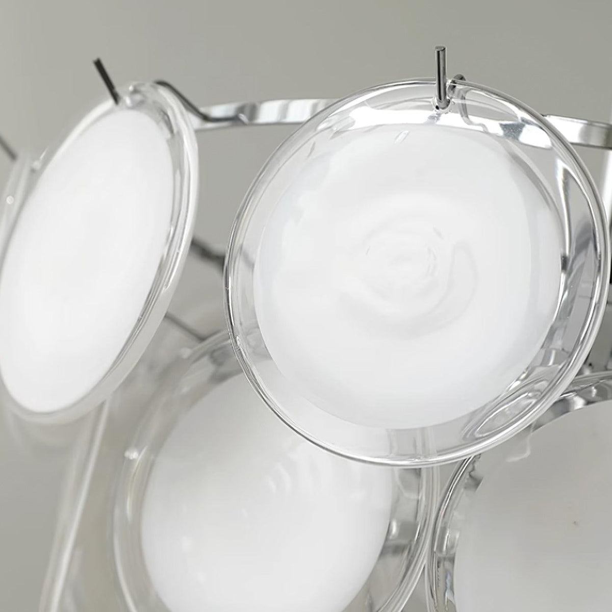 Lustre Esona à Disques en Verre Givré en Cascades - Neutralighting