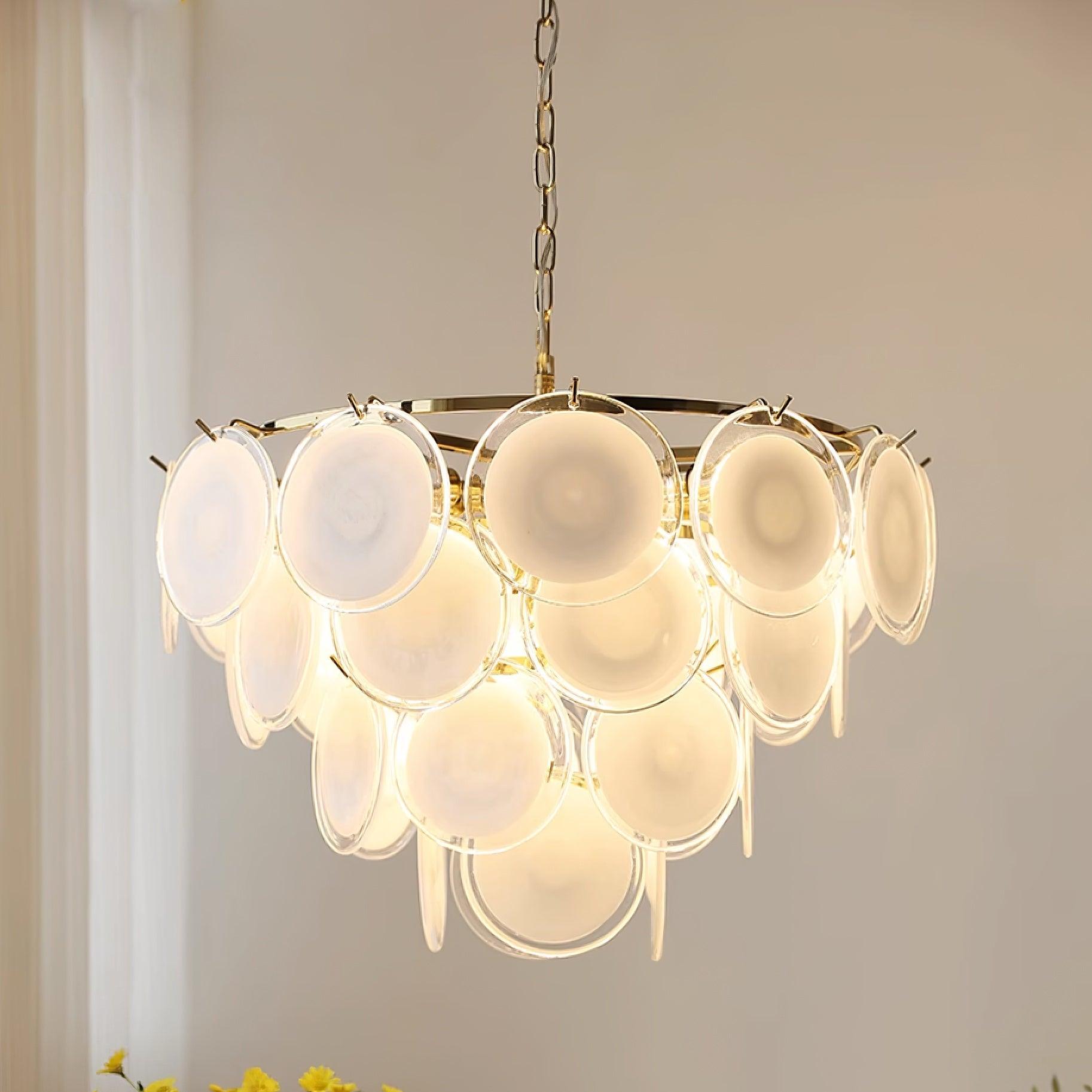 Noelia Chandelier en Verre Chrome Élégant - Neutralighting