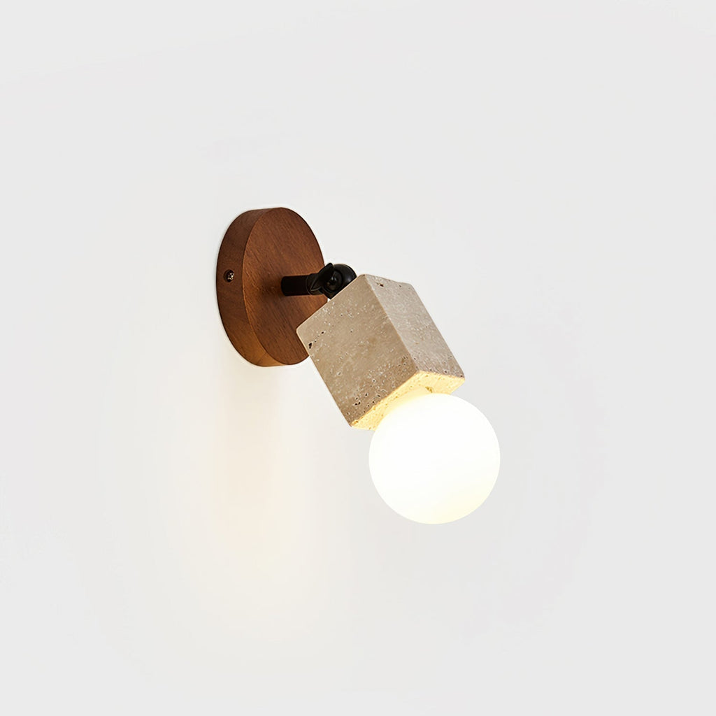 Ritta Applique Murale Travertin Mignon Plaque en Bois - Neutralighting