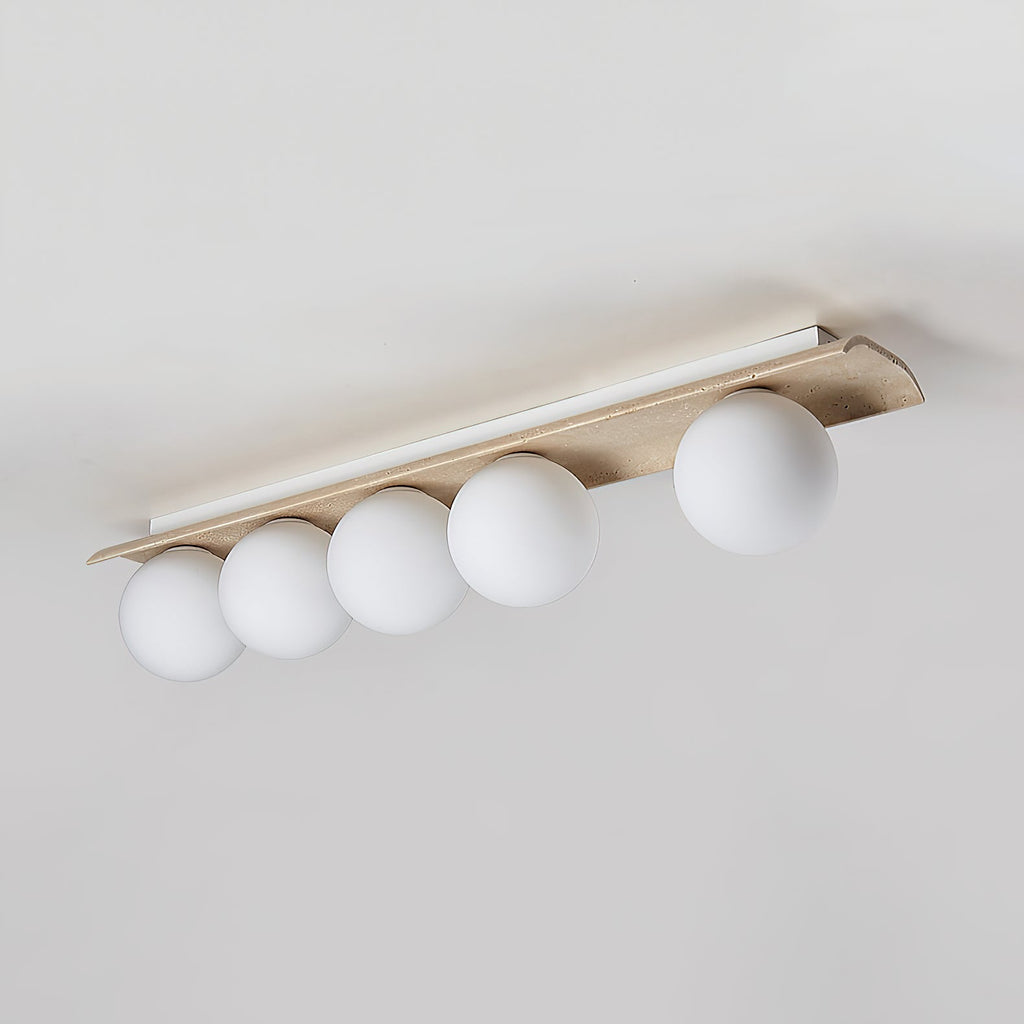 Bianca Globe Moderne Minimaliste Travertin Verre Plafonnier - Neutralighting