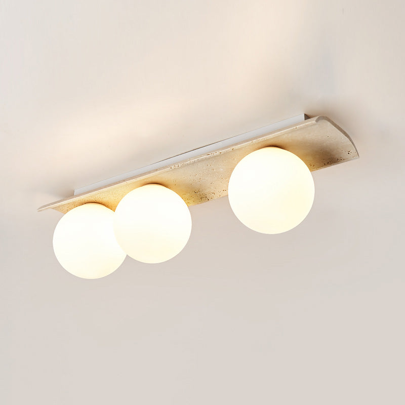 Bianca Globe Moderne Minimaliste Travertin Verre Plafonnier - Neutralighting