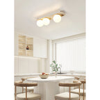 Bianca Globe Moderne Minimaliste Travertin Verre Plafonnier - Neutralighting