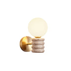 Ljomuvyh Moderne Minimaliste Travertin Verre Applique Murale - Neutralighting