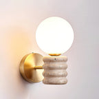 Ljomuvyh Moderne Minimaliste Travertin Verre Applique Murale - Neutralighting