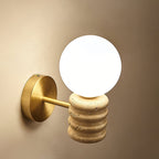 Ljomuvyh Moderne Minimaliste Travertin Verre Applique Murale - Neutralighting