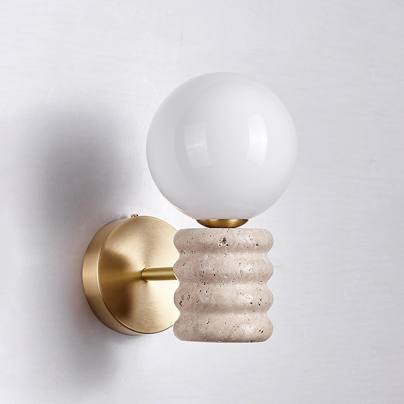Ljomuvyh Moderne Minimaliste Travertin Verre Applique Murale - Neutralighting