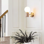 Ljomuvyh Moderne Minimaliste Travertin Verre Applique Murale - Neutralighting