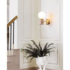 Ljomuvyh Moderne Minimaliste Travertin Verre Applique Murale - Neutralighting
