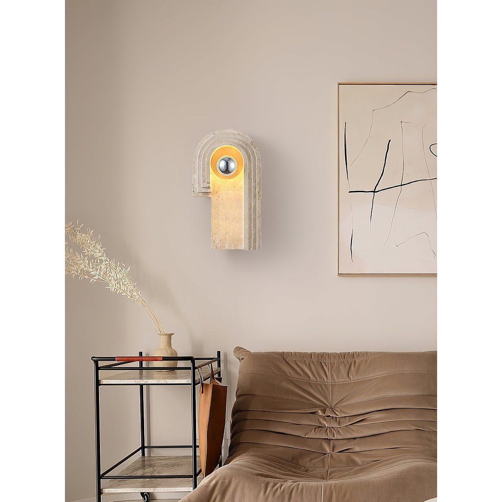 Mjolkuvyh Moderne Minimaliste Travertin Applique Murale - Neutralighting