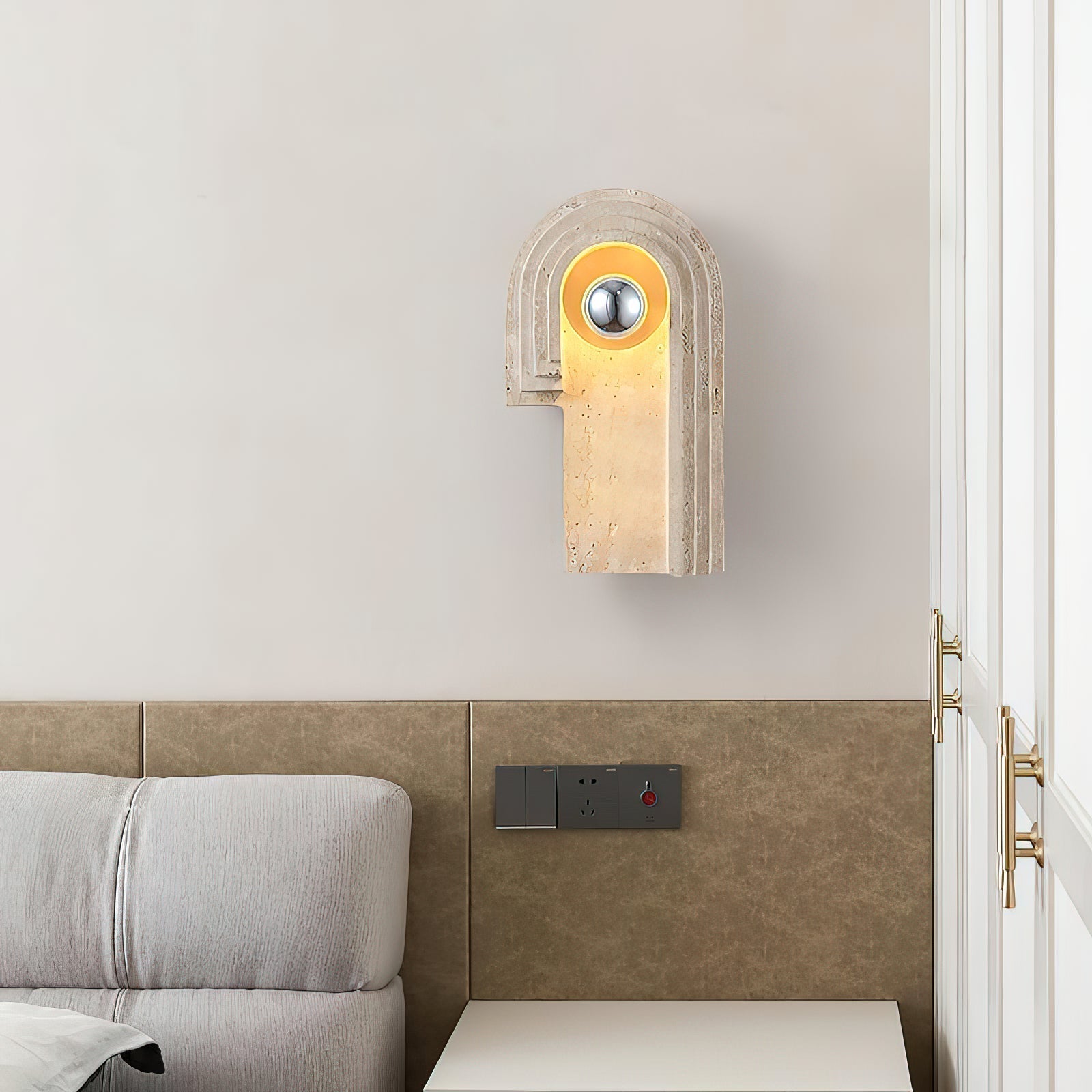 Mjolkuvyh Moderne Minimaliste Travertin Applique Murale - Neutralighting