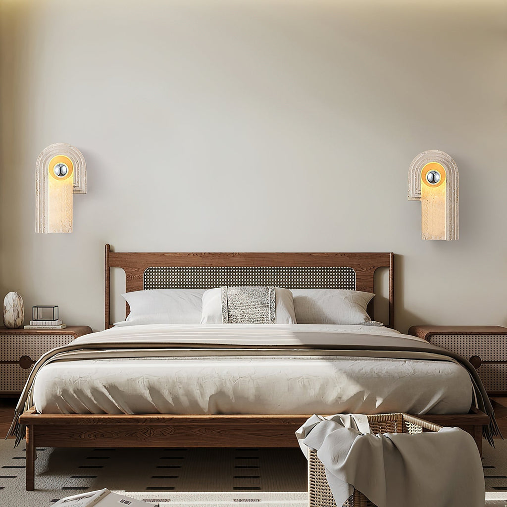 Mjolkuvyh Moderne Minimaliste Travertin Applique Murale - Neutralighting