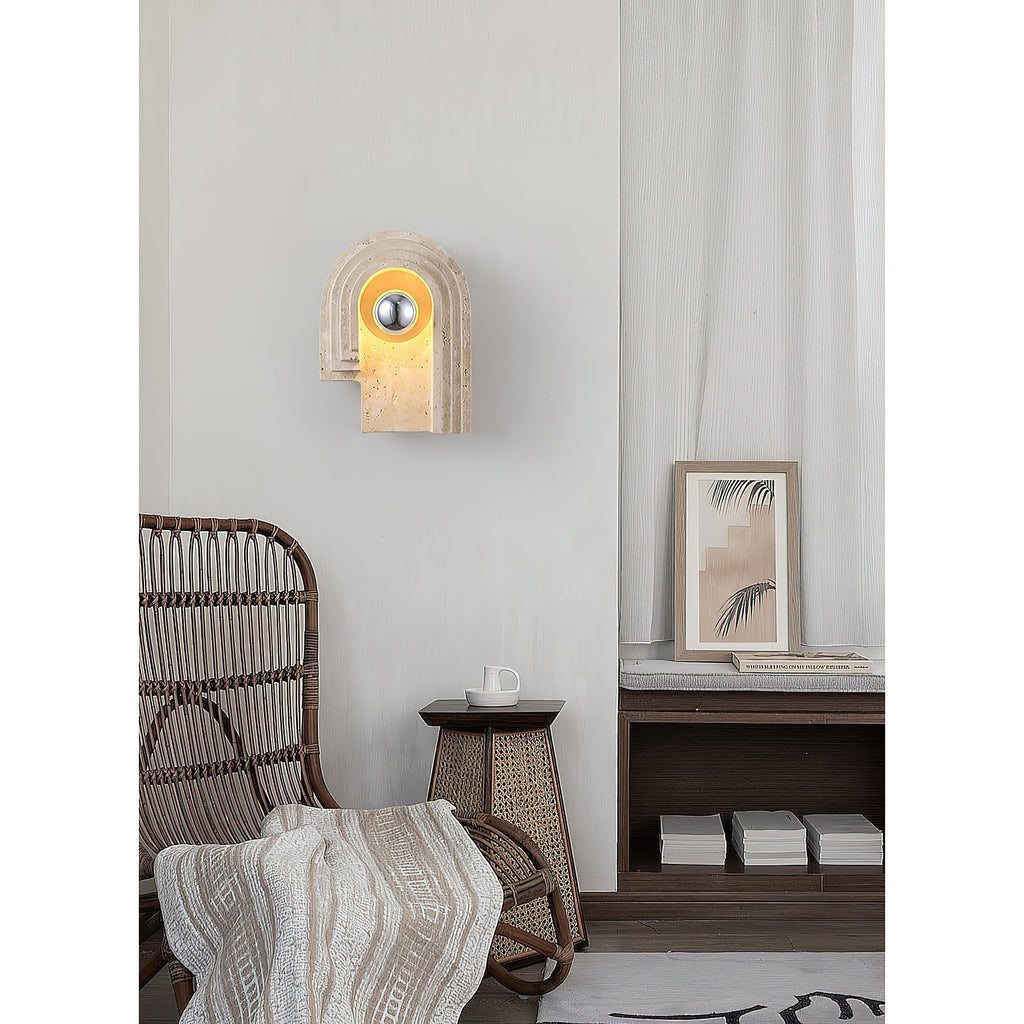 Mjolkuvyh Moderne Minimaliste Travertin Applique Murale - Neutralighting