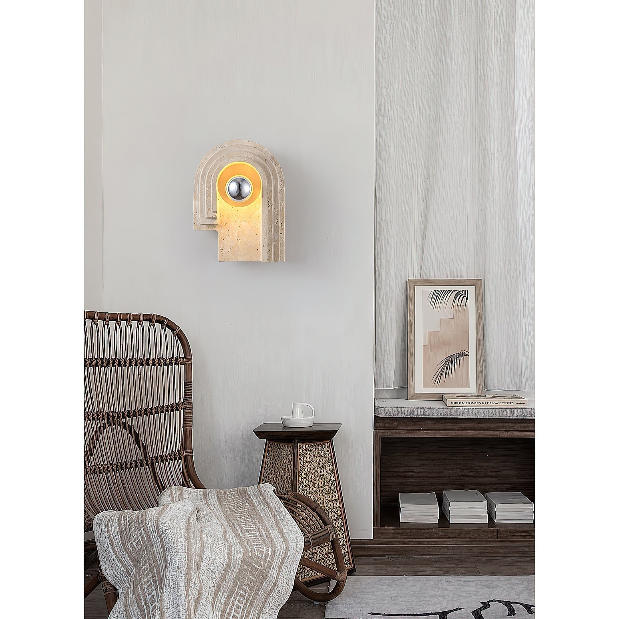 Mjolkuvyh Moderne Minimaliste Travertin Applique Murale - Neutralighting