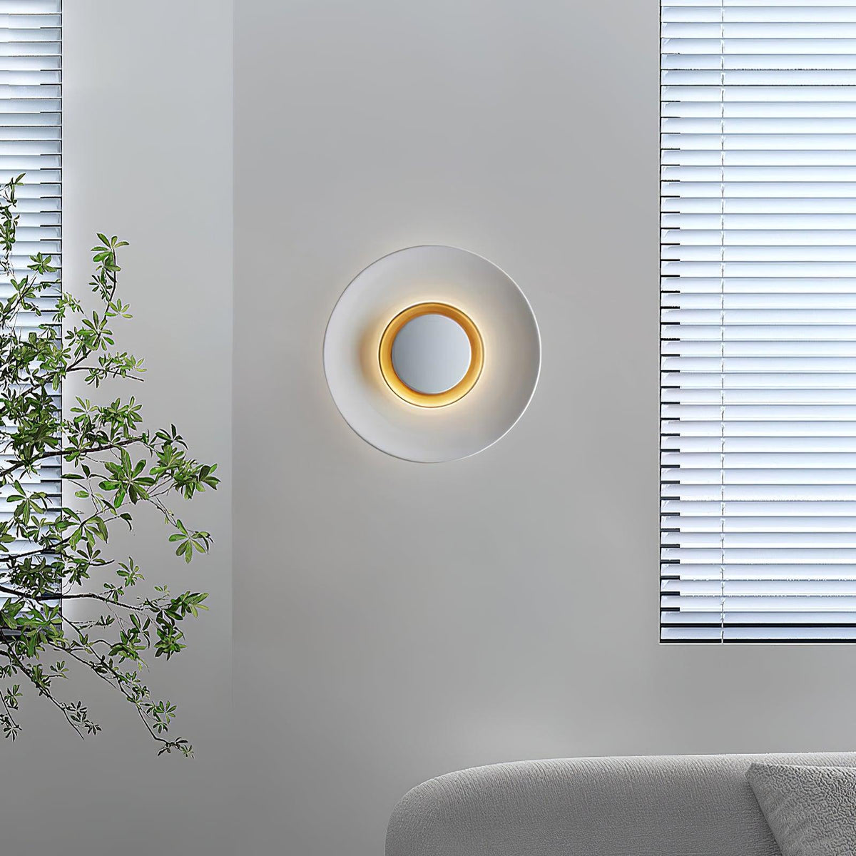 Applique Murale Halo LED Intégré Anneau Doré Moderne Minimaliste - Neutralighting