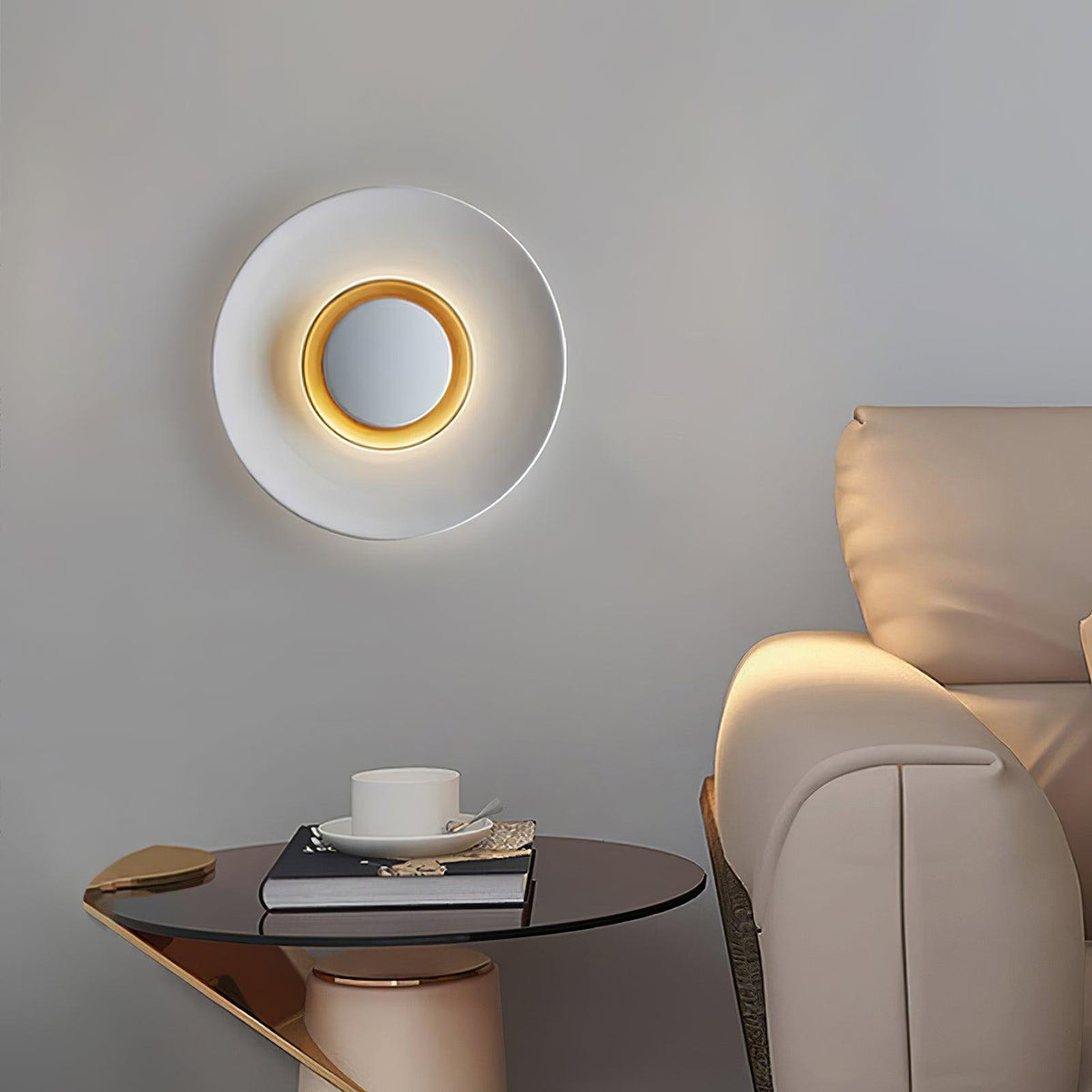 Applique Murale Halo LED Intégré Anneau Doré Moderne Minimaliste - Neutralighting