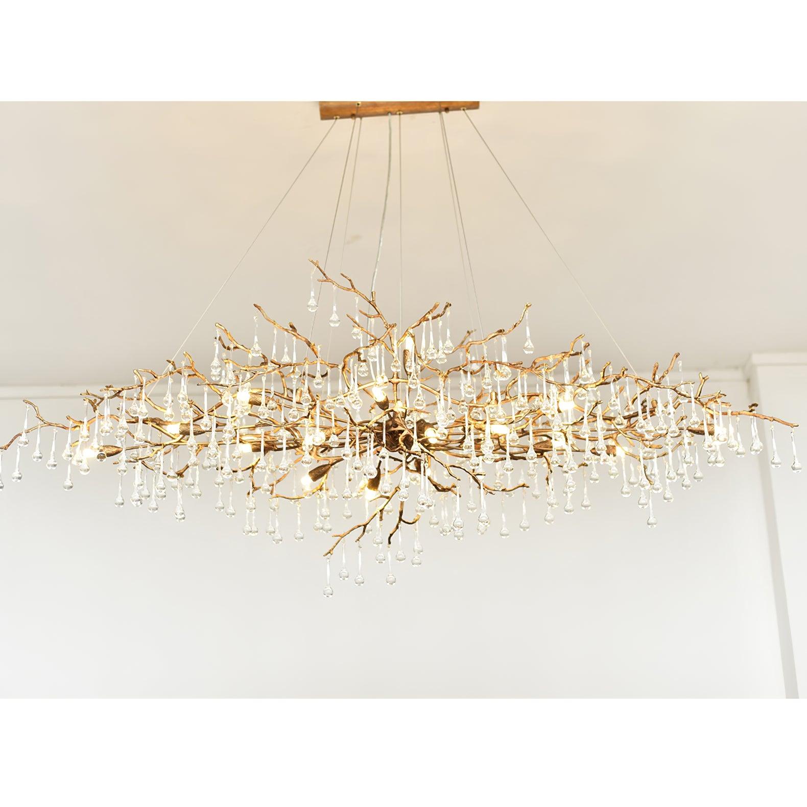 Lustra Chandelier Branches en Laiton et Cristal - Neutralighting