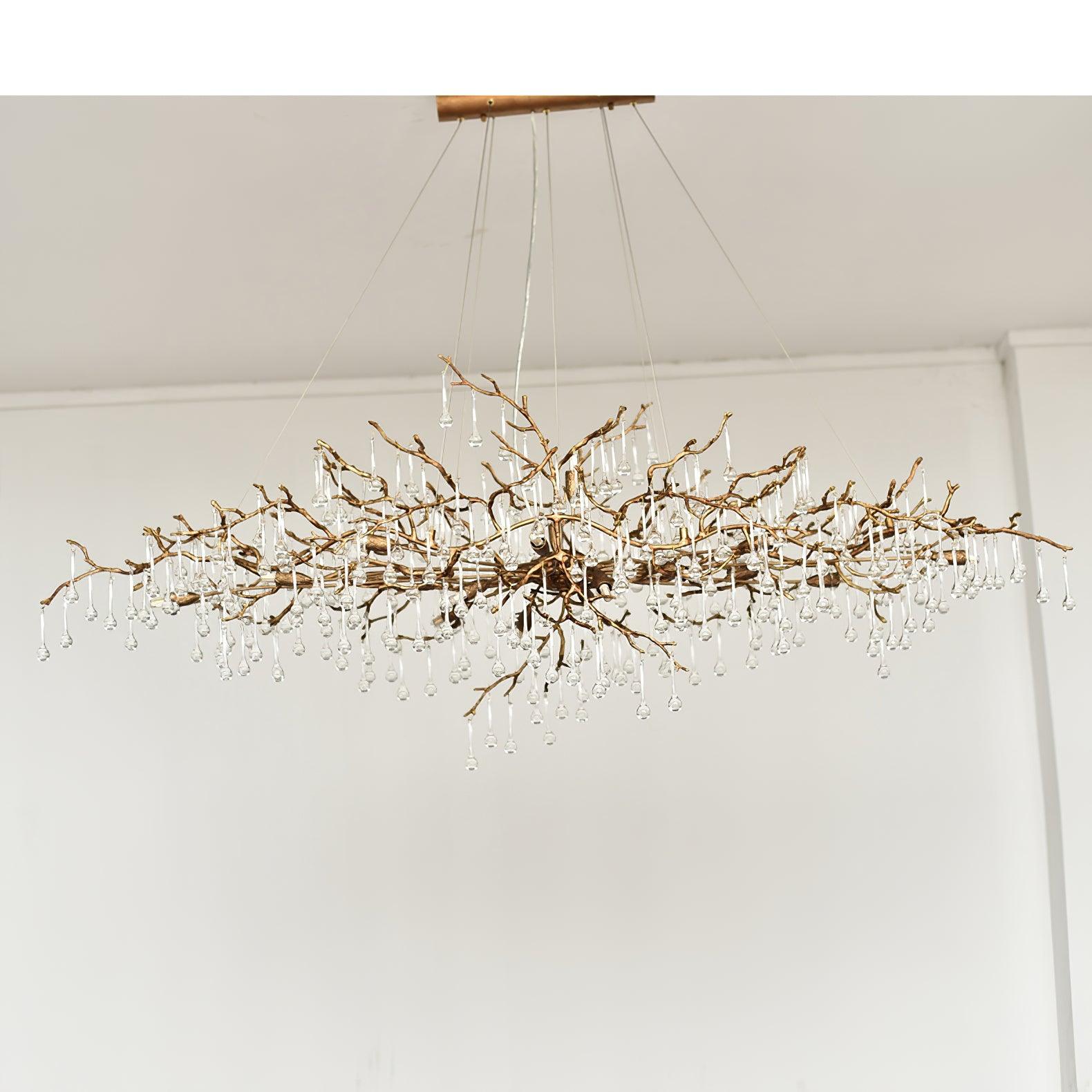 Lustra Chandelier Branches en Laiton et Cristal - Neutralighting