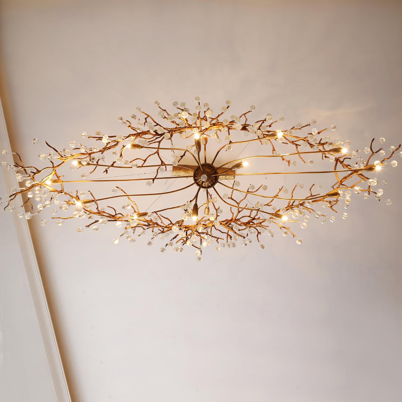 Lustra Chandelier Branches en Laiton et Cristal - Neutralighting