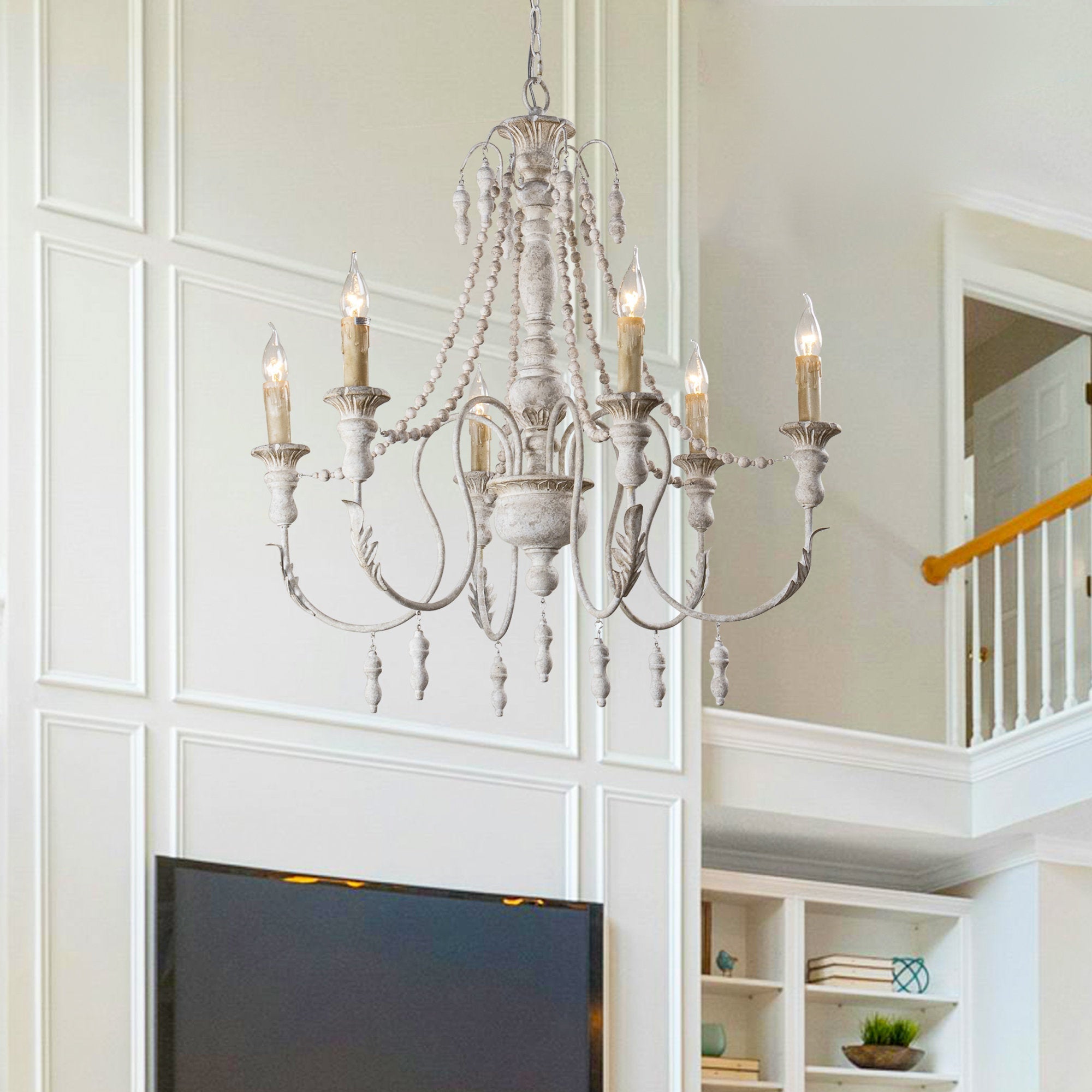Norduvyh Postmodern Luxe Traditionnel Bois Métal Lustre - Neutralighting