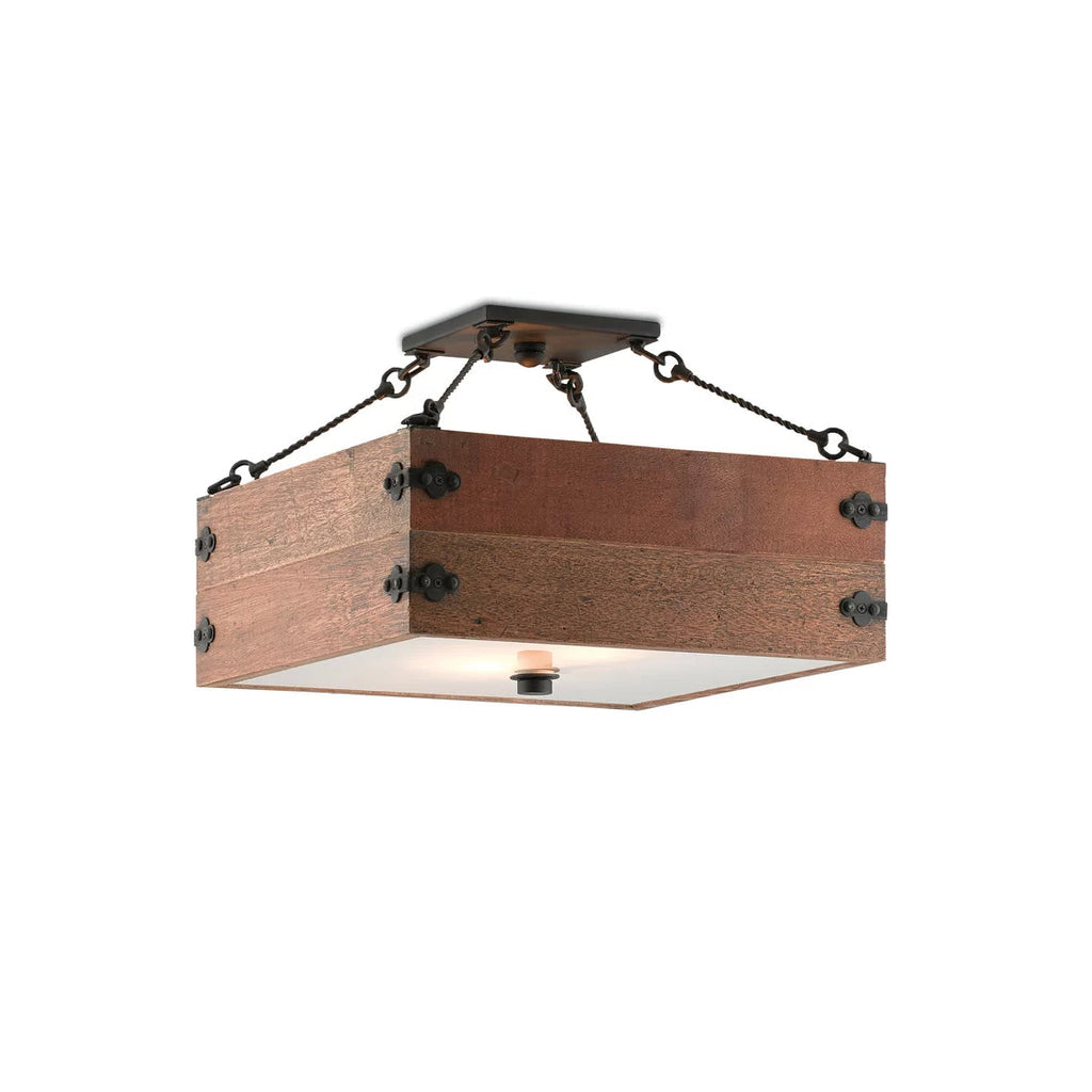 Ljomuvyu Ancien Industriel Bois Acrylique Semi-Encastré Plafonnier - Neutralighting