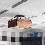 Ljomuvyu Ancien Industriel Bois Acrylique Semi-Encastré Plafonnier - Neutralighting