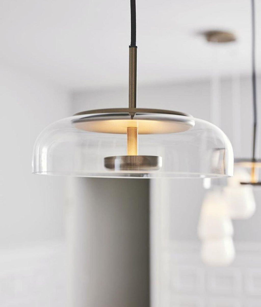 Lustra Suspension en Verre Transparent Élégante - Neutralighting