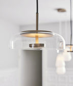 Lustra Suspension en Verre Transparent Élégante - Neutralighting