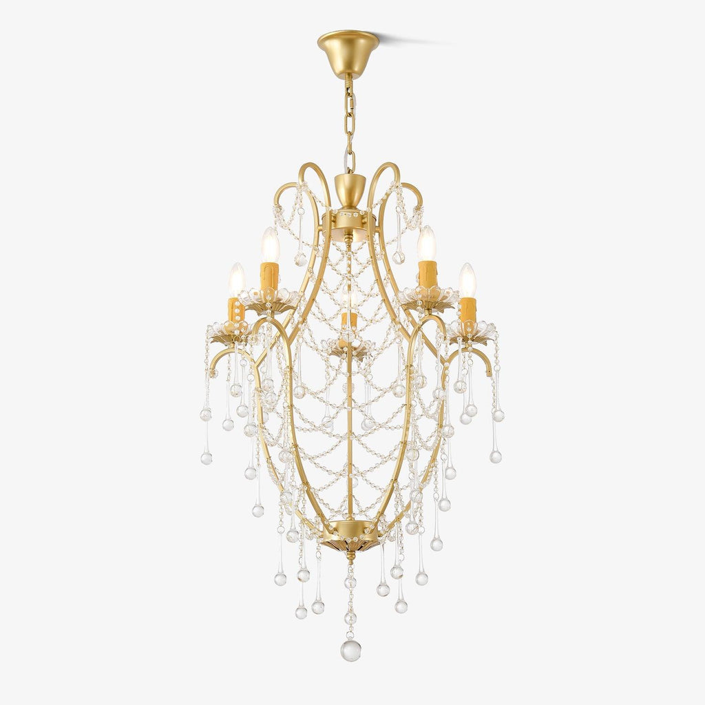 Lustra Chandelier Cage à Oiseaux avec Gouttes en Verre - Neutralighting