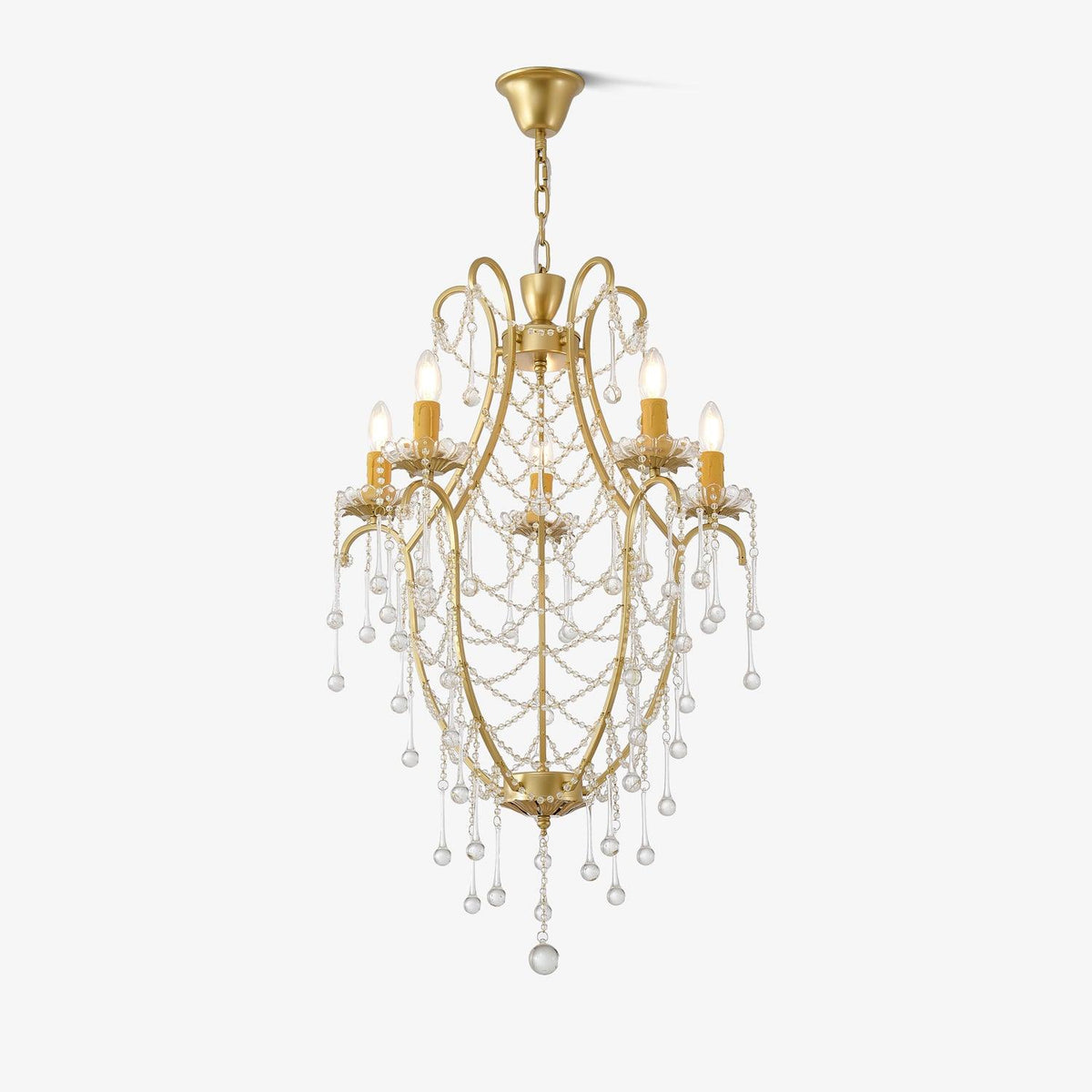 Lustra Chandelier Cage à Oiseaux avec Gouttes en Verre - Neutralighting
