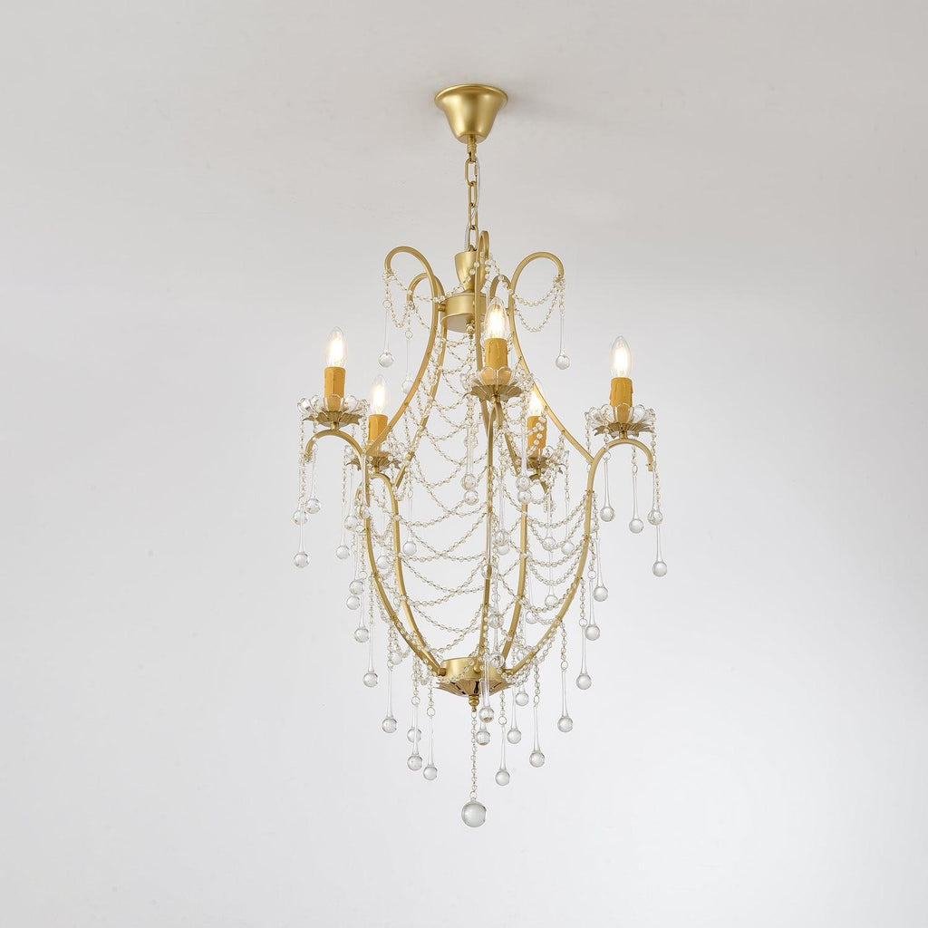 Lustra Chandelier Cage à Oiseaux avec Gouttes en Verre - Neutralighting