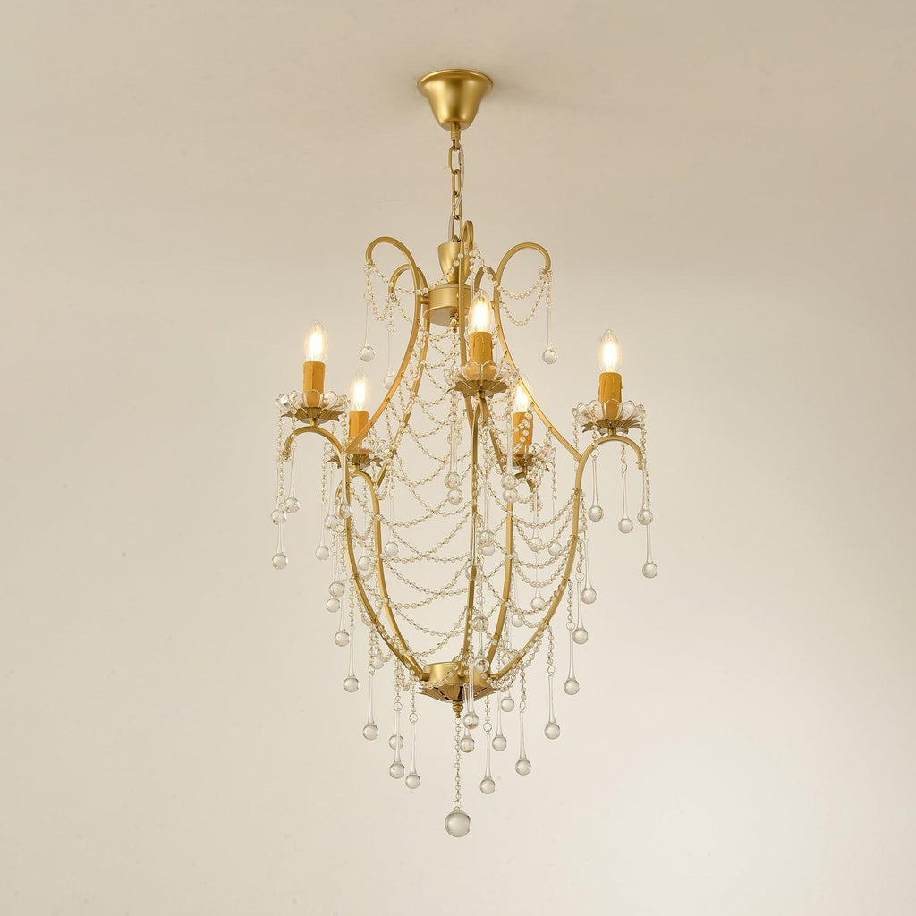 Lustra Chandelier Cage à Oiseaux avec Gouttes en Verre - Neutralighting