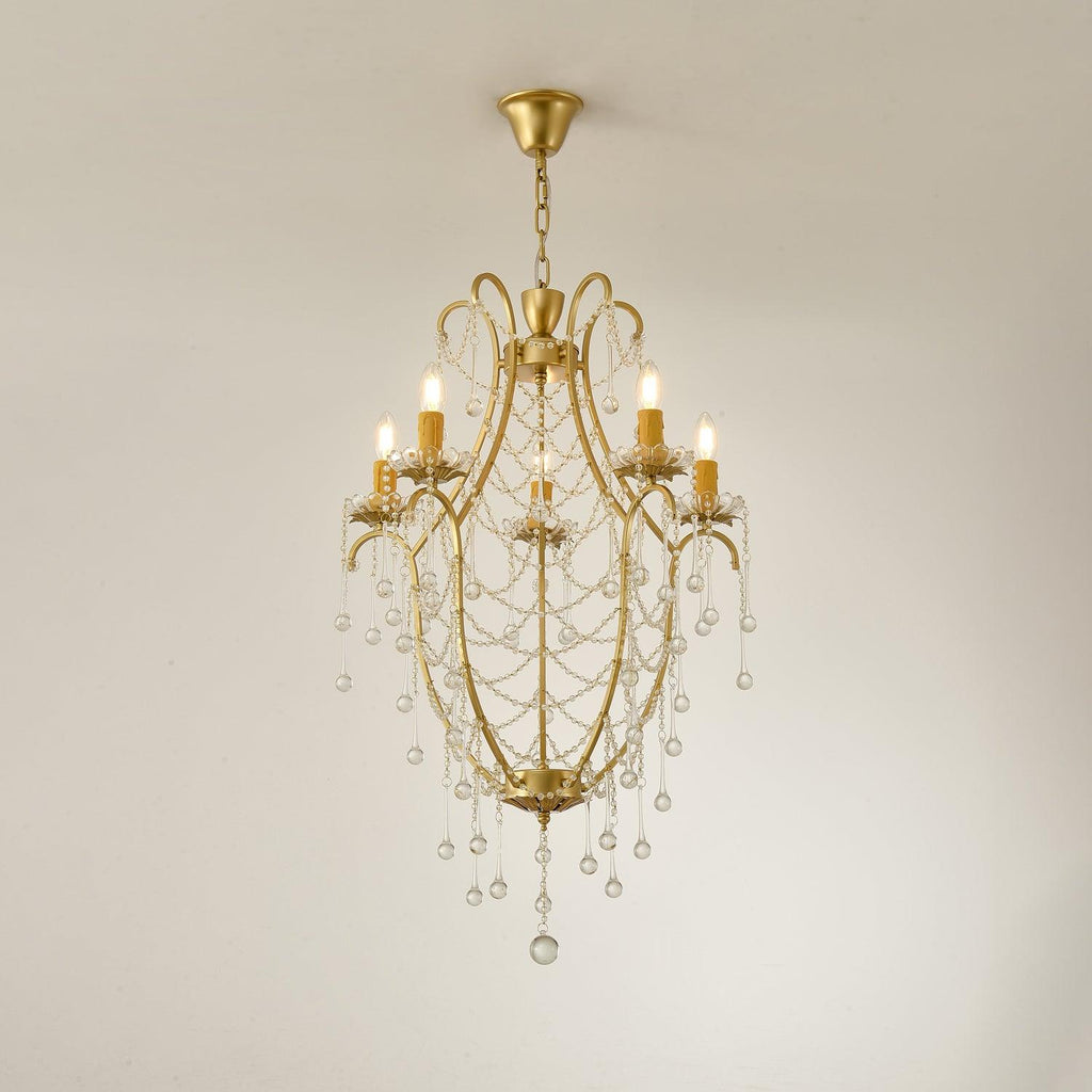 Lustra Chandelier Cage à Oiseaux avec Gouttes en Verre - Neutralighting