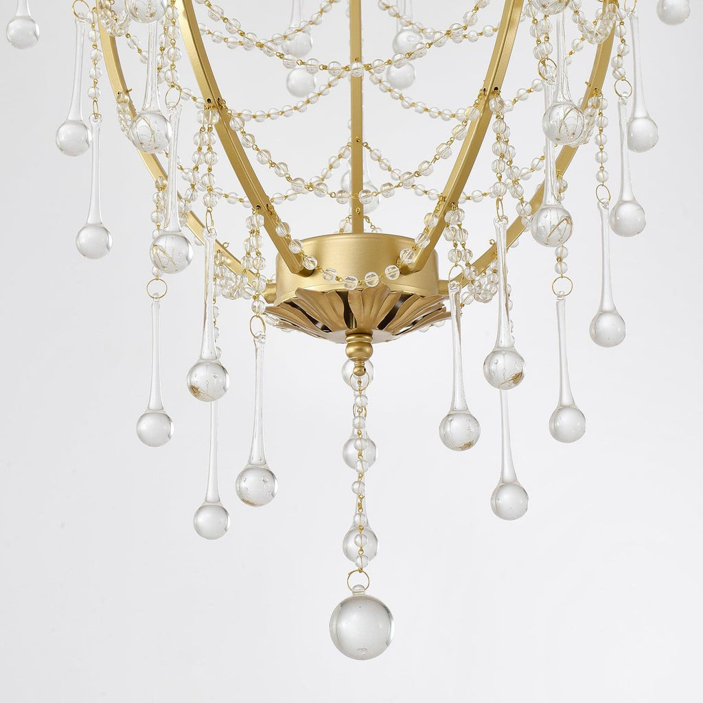 Lustra Chandelier Cage à Oiseaux avec Gouttes en Verre - Neutralighting