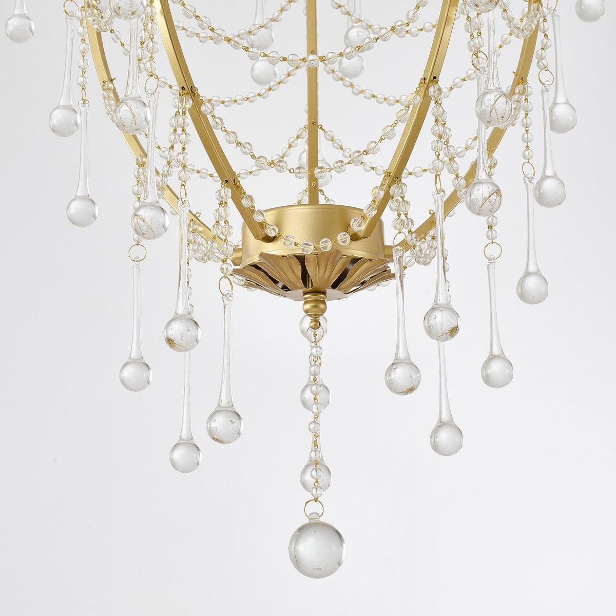 Lustra Chandelier Cage à Oiseaux avec Gouttes en Verre - Neutralighting