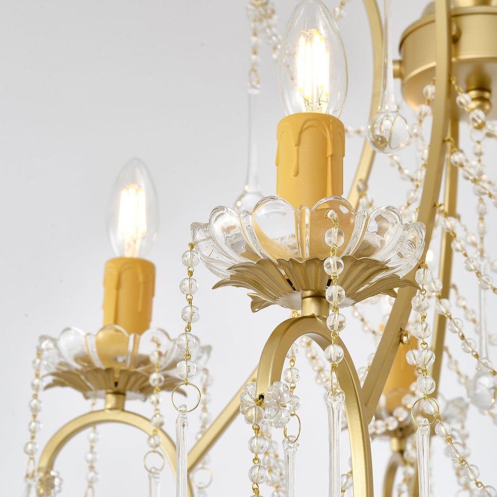 Lustra Chandelier Cage à Oiseaux avec Gouttes en Verre - Neutralighting
