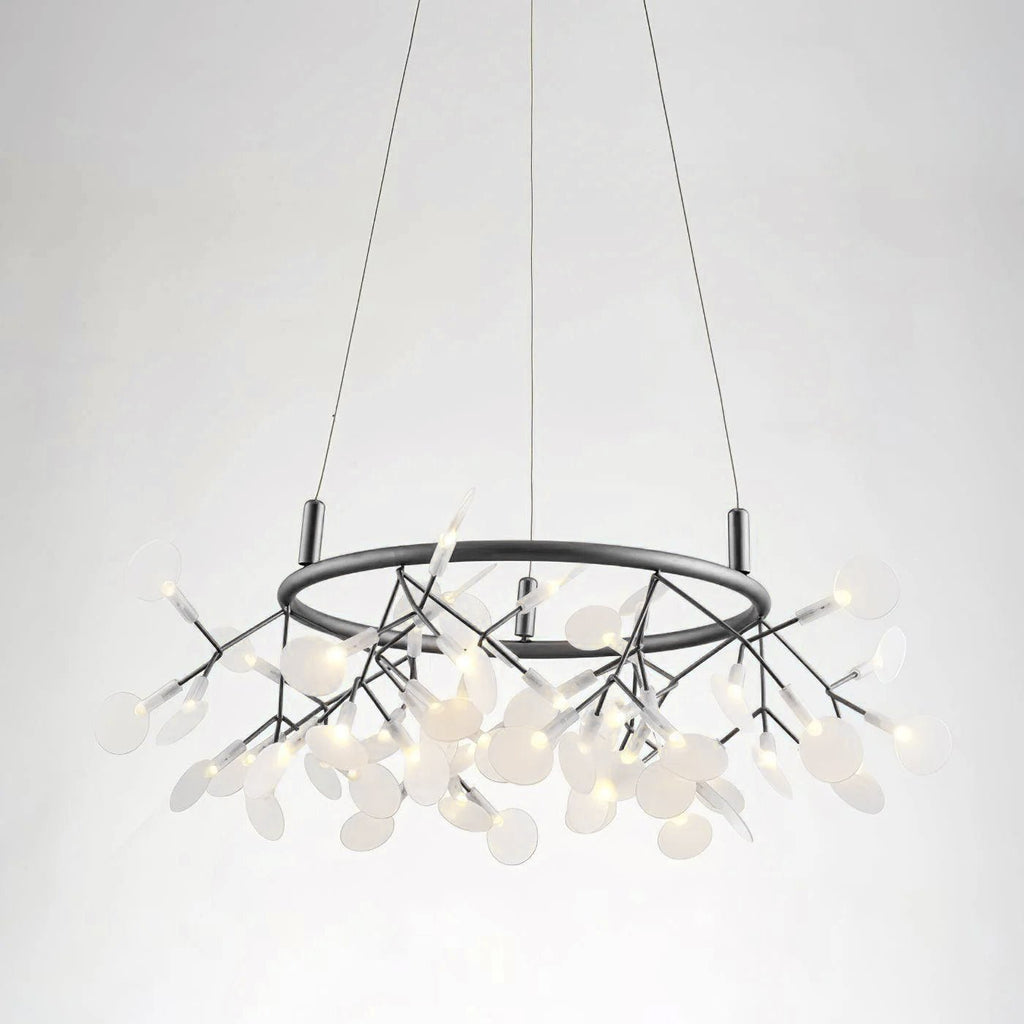 Lustra Chandelier Noir Anneau Branche Luciole - Neutralighting