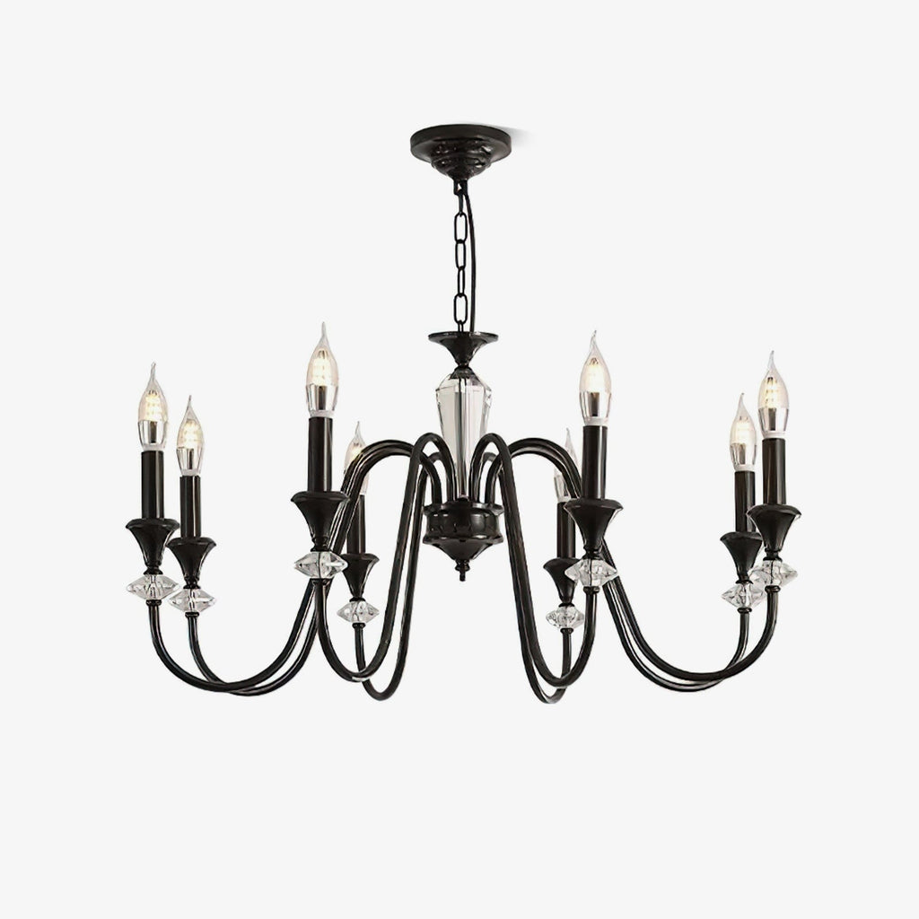 Lustra Chandelier Noir & Cristal Candelabre - Neutralighting