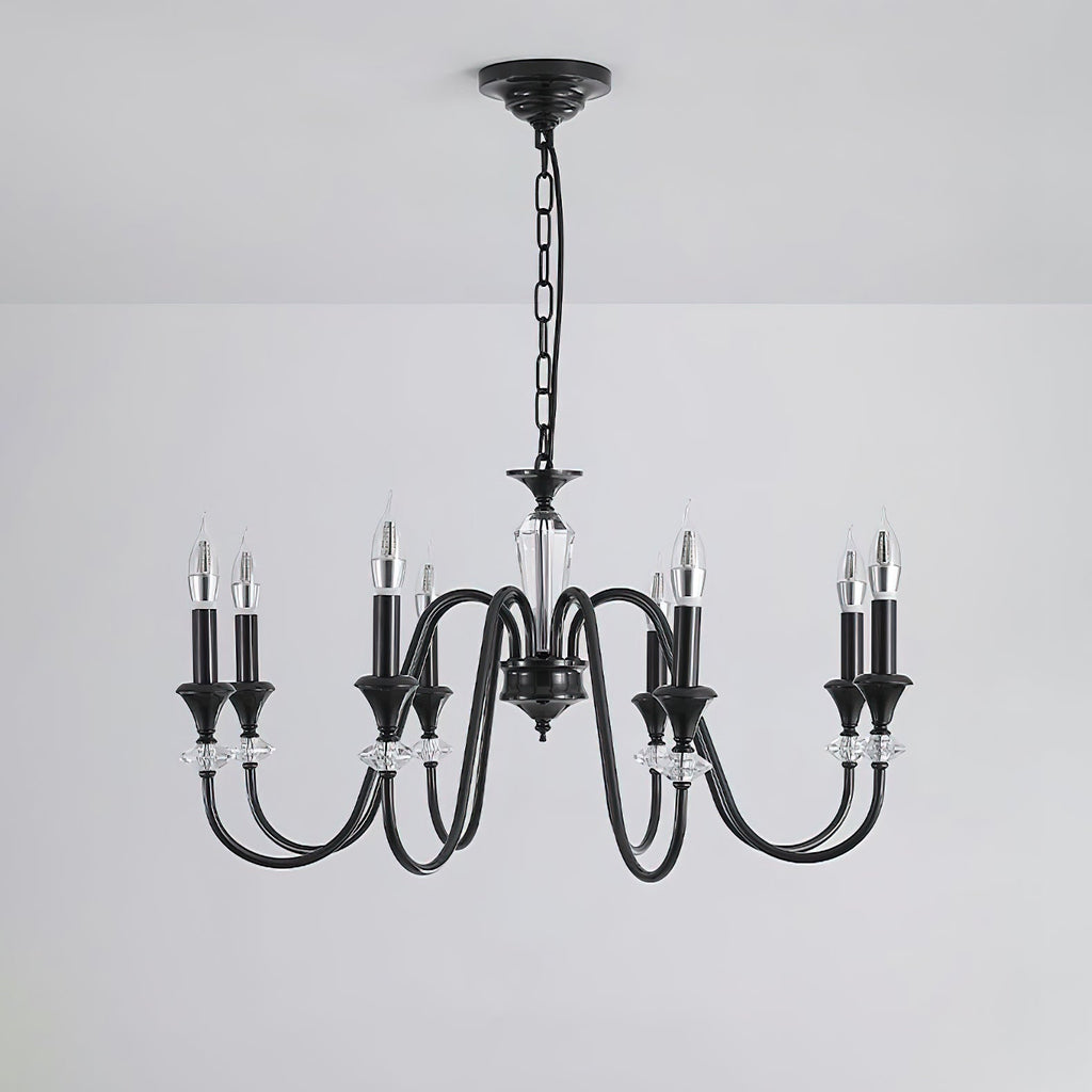 Lustra Chandelier Noir & Cristal Candelabre - Neutralighting