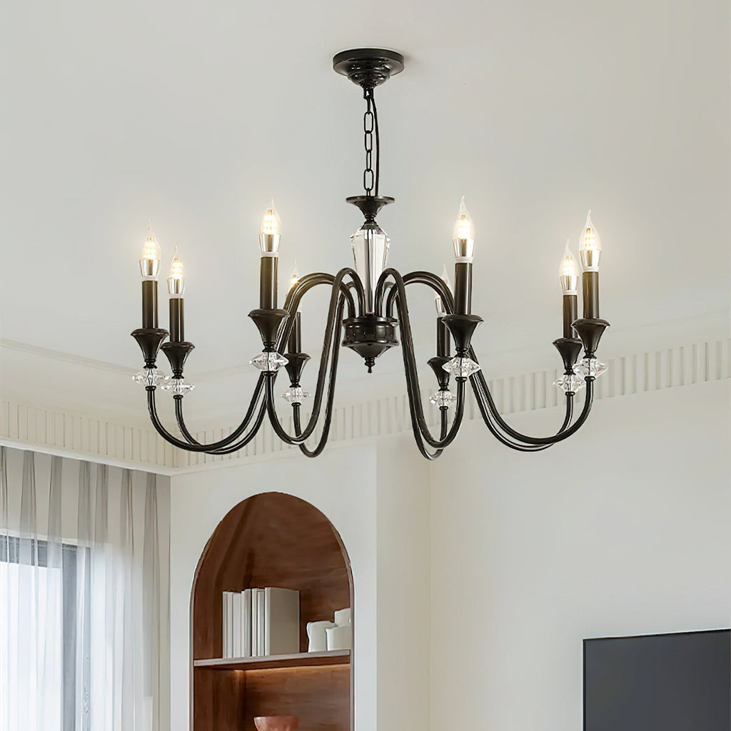 Lustra Chandelier Noir & Cristal Candelabre - Neutralighting