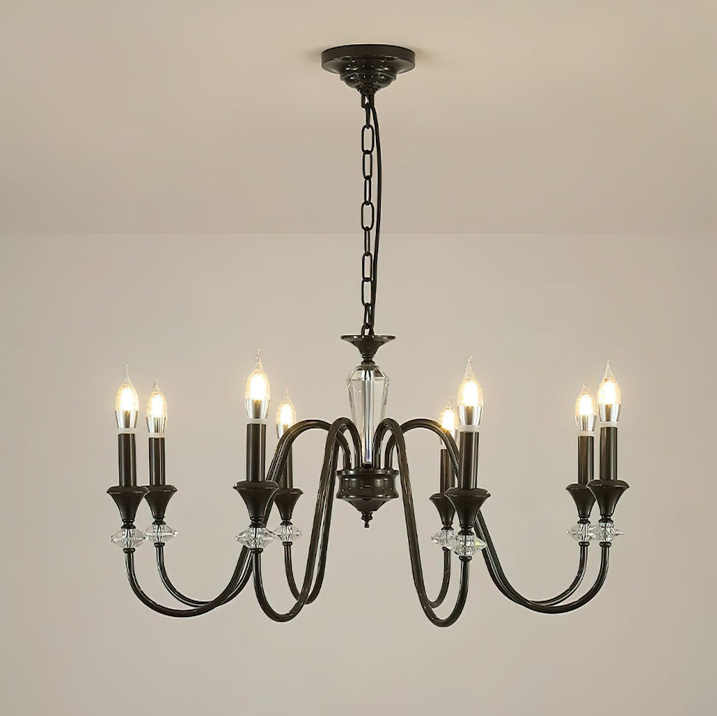 Lustra Chandelier Noir & Cristal Candelabre - Neutralighting