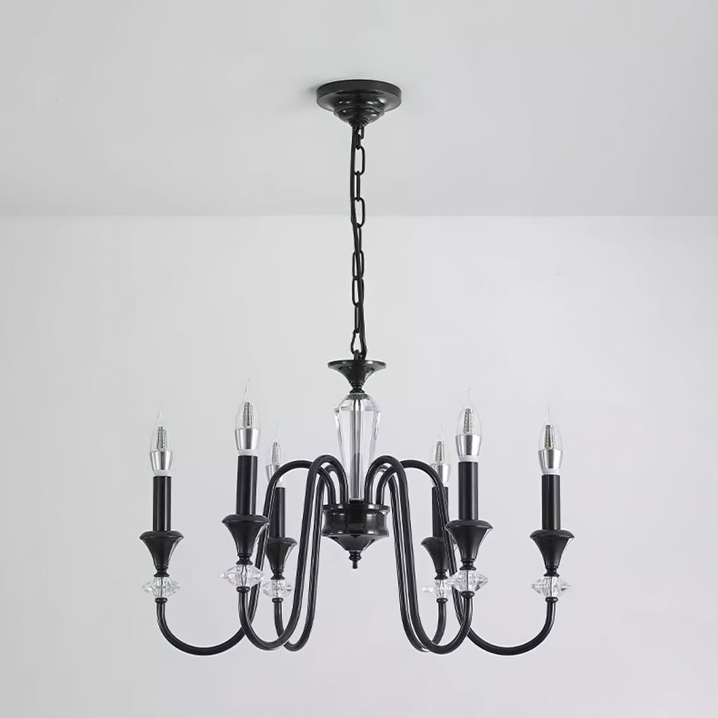 Lustra Chandelier Noir & Cristal Candelabre - Neutralighting