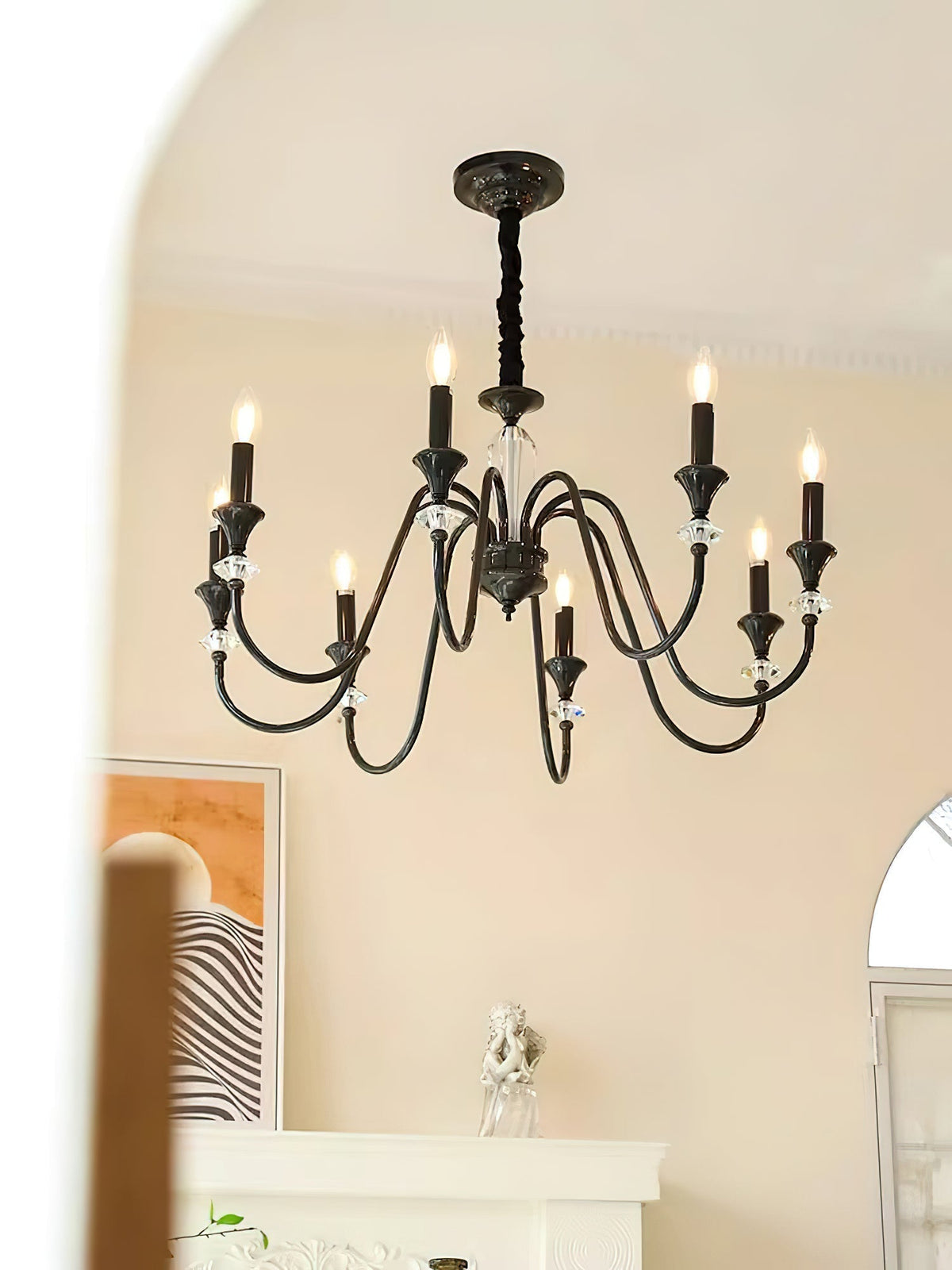 Lustra Chandelier Noir & Cristal Candelabre - Neutralighting