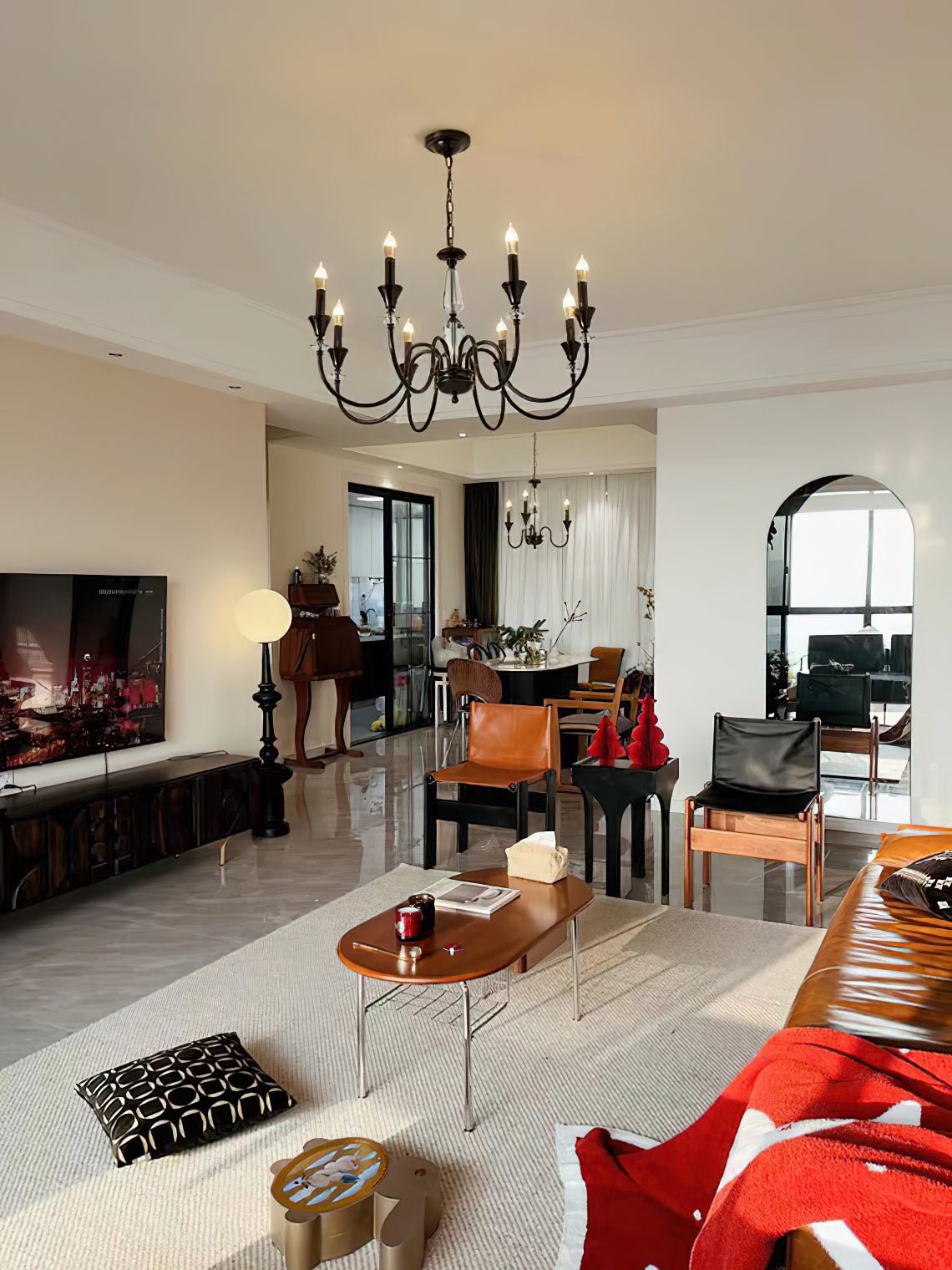 Lustra Chandelier Noir & Cristal Candelabre - Neutralighting