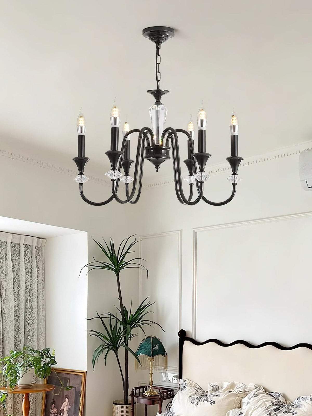 Lustra Chandelier Noir & Cristal Candelabre - Neutralighting